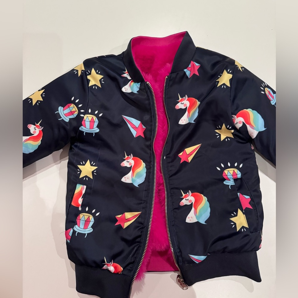 Lola + The Boys Unicorn Candy Plush Bomber
